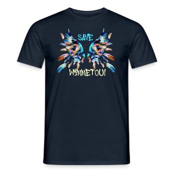 engelsflügel,flügel,angelwings,save winnetou - Männer T-Shirt - Navy - Vorne - AI Model Male 178 light (178cm)