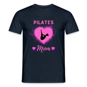 Pilates Mom, Pilates Mum Love - Men's T-Shirt - navy - Front - AI Model Male 178 light (178cm)