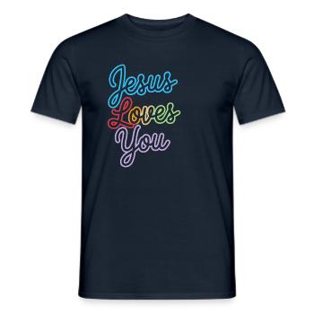 Jésus vous aime ! - T-shirt homme - marine - Devant - AI Model Male 178 light (178cm)
