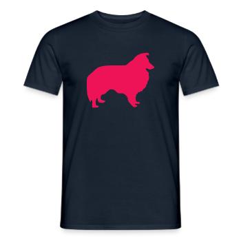 Mme Sheltie Pink - T-shirt homme - marine - Devant - AI Model Male 178 light (178cm)