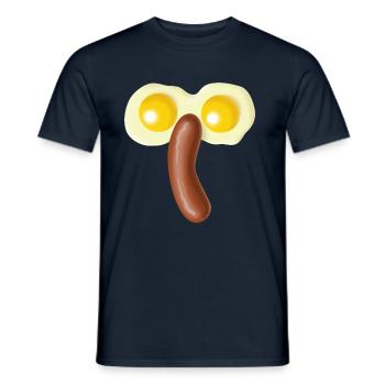 Spiegeleier und Würstchen - Männer T-Shirt - Navy - Vorne - AI Model Male 178 light (178cm)