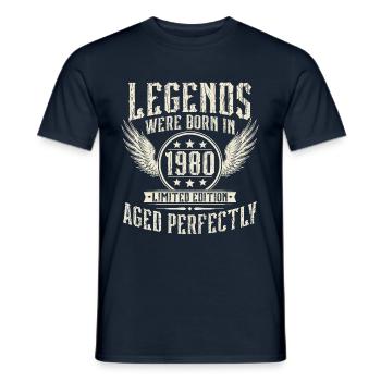 1980 Vintage Born Legends Anniversaire Vintage - T-shirt homme - marine - Devant - AI Model Male 178 light (178cm)