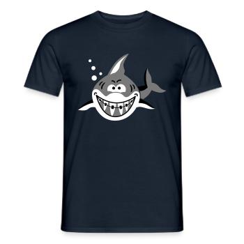 Hai mit Zahnspange - Männer T-Shirt - Navy - Vorne - AI Model Male 178 light (178cm)