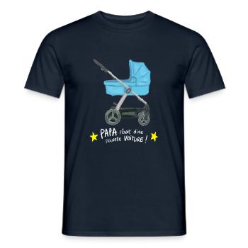 Naissance : Papa rêvait d'une nouvelle voiture ! - T-shirt homme - marine - Devant - AI Model Male 178 light (178cm)