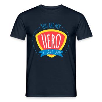 Tu es mon héros. Je t'aime papa T-shirt - T-shirt homme - marine - Devant - AI Model Male 178 light (178cm)