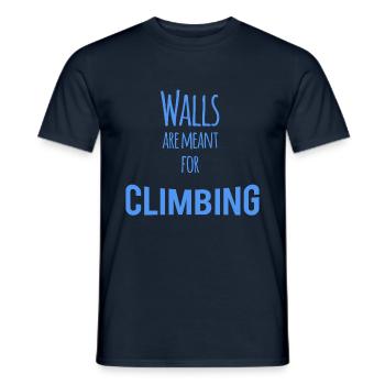 Walls are Meant for Climbing - Men's T-Shirt - navy - Front - AI Model Male 178 light (178cm)