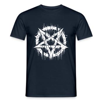 Zerrissenes Pentagramm Okkultes Zeichen - Männer T-Shirt - Navy - Vorne - AI Model Male 178 light (178cm)