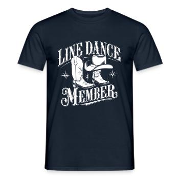 Line Dance Line Dance my hobby member - Men's T-Shirt - navy - Front - AI Model Male 178 light (178cm)
