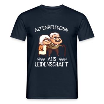 Senior Caregiver - Men's T-Shirt - navy - Front - AI Model Male 178 light (178cm)