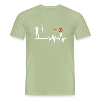 Bogenschießen - Männer T-Shirt - Sage - Vorne - AI Model Male 178 light (178cm)
