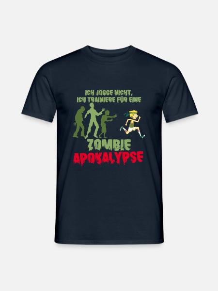 Halloween Zombie Joggen Shirt Laufen Jogging - Männer T-Shirt - Navy