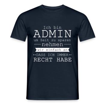 Admin - Männer T-Shirt - Navy - Vorne - AI Model Male 178 light (178cm)