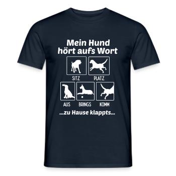 Mon chien écoute le mot - T-shirt homme - marine - Devant - AI Model Male 178 light (178cm)