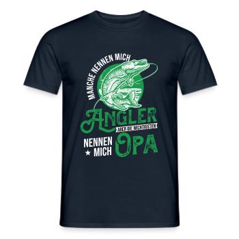 Angler Opa - Männer T-Shirt - Navy - Vorne - AI Model Male 178 light (178cm)