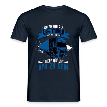 Opa LKW Fahrer Opa Werden Überraschung 2020 - Männer T-Shirt - Navy - Vorne - AI Model Male 178 light (178cm)