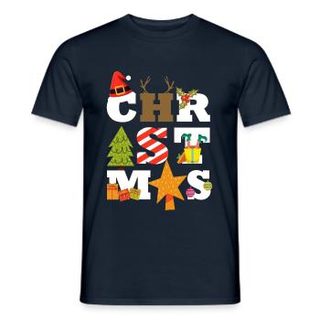 Noël - T-shirt homme - marine - Devant - AI Model Male 178 light (178cm)