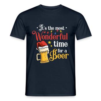 Drôle Fête De Bière De Noël Célébrer Après Ski - T-shirt homme - marine - Devant - AI Model Male 178 light (178cm)