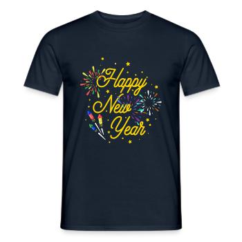Bonne année - T-shirt homme - marine - Devant - AI Model Male 178 light (178cm)