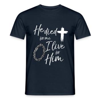 Jésus - T-shirt homme - marine - Devant - AI Model Male 178 light (178cm)