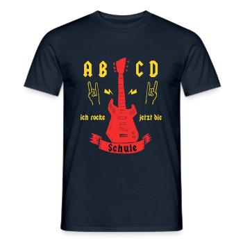 Rock Einschulung - Männer T-Shirt - Navy - Vorne - AI Model Male 178 light (178cm)