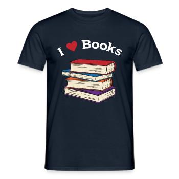 Livre livres amour - T-shirt homme - marine - Devant - AI Model Male 178 light (178cm)
