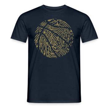 Joueur de basket-ball empreinte digitale passion - - T-shirt homme - marine - Devant - AI Model Male 178 light (178cm)