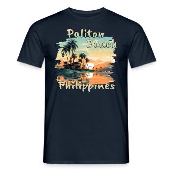 Philippines Paliton Beach Sunset Grunge - Men's T-Shirt - navy - Front - AI Model Male 178 light (178cm)