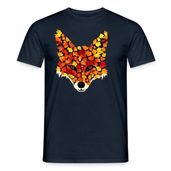 Renard des feuilles d’automne - T-shirt homme - marine - Devant - AI Model Male 178 light (178cm)