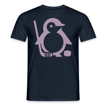 Minimalistischer Pinguin Eishockeyspieler - - Männer T-Shirt - Navy - Vorne - AI Model Male 178 light (178cm)