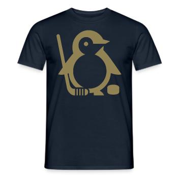 Minimalistischer Pinguin Eishockeyspieler - - Männer T-Shirt - Navy - Vorne - AI Model Male 178 light (178cm)