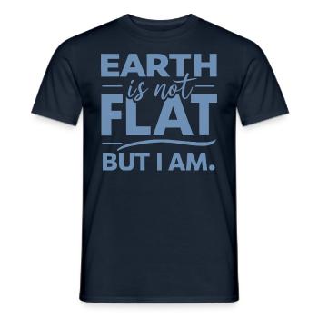 Satire Flat Earth Ironic Jokes - Men's T-Shirt - navy - Front - AI Model Male 178 light (178cm)