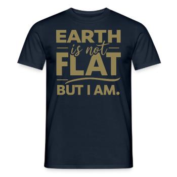 Satire Flat Earth Ironic Jokes - Men's T-Shirt - navy - Front - AI Model Male 178 light (178cm)