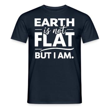 Satire Flat Earth Ironic Jokes - Men's T-Shirt - navy - Front - AI Model Male 178 light (178cm)