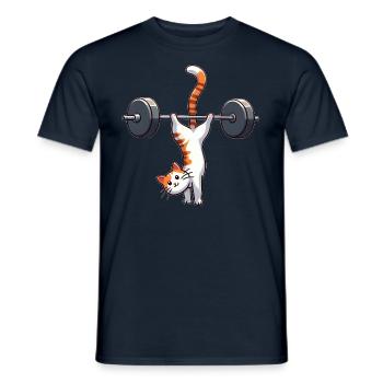 Chat Équilibre sur les mains entraînement Fitness Salto - T-shirt homme - marine - Devant - AI Model Male 178 light (178cm)