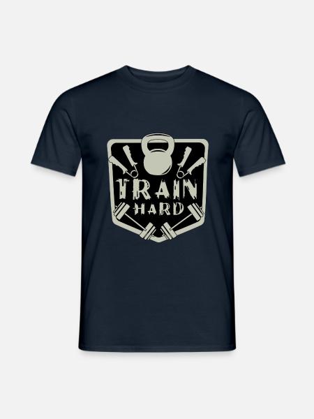 Trainiere hart - Männer T-Shirt - Navy