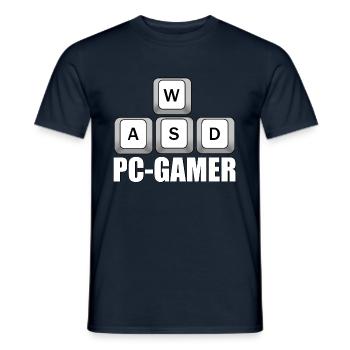 Gamer gaming pc gamer WASD - Männer T-Shirt - Navy - Vorne - AI Model Male 178 light (178cm)