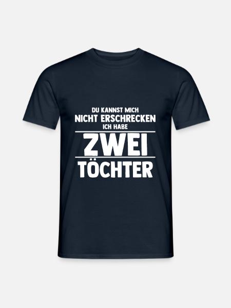 Vater Papa zwei Töchter - Männer T-Shirt - Navy
