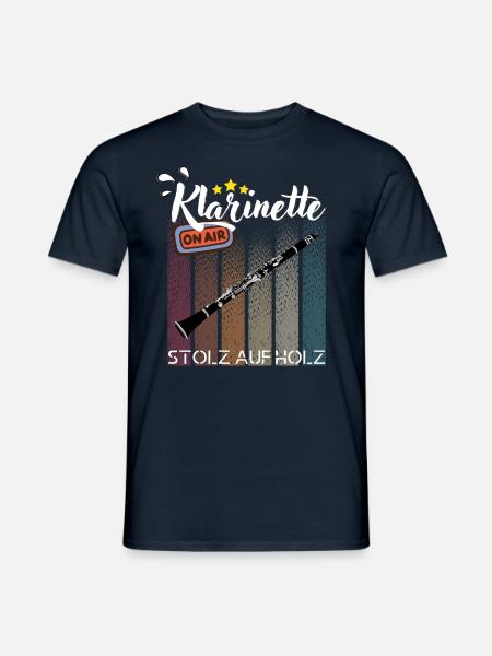 Klarinetten Musik Geschenkidee - Männer T-Shirt - Navy