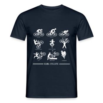 Le kamasutra du cycliste - T-shirt homme - marine - Devant - AI Model Male 178 light (178cm)