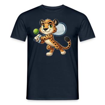 Club de joueurs de tennis Cheetah Big Cat - T-shirt homme - marine - Devant - AI Model Male 178 light (178cm)
