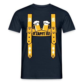 Lederhose Hosenträger Bayern Bier Löwen 3c - Männer T-Shirt - Navy - Vorne - AI Model Male 178 light (178cm)