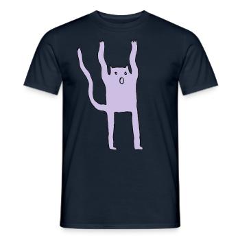 Ailurophobie, Buh-Katz - Männer T-Shirt - Navy - Vorne - AI Model Male 178 light (178cm)