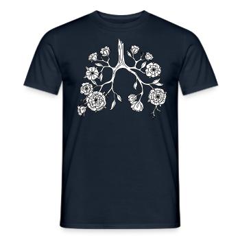 Fleurs poumons - T-shirt homme - marine - Devant - AI Model Male 178 light (178cm)