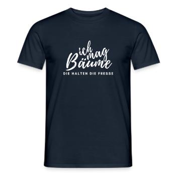 Ich mag Bäume die halten die fresse weißes Design - Männer T-Shirt - Navy - Vorne - AI Model Male 178 light (178cm)