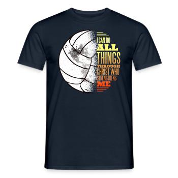 Volleyball And Jesus - Men's T-Shirt - navy - Front - AI Model Male 178 light (178cm)