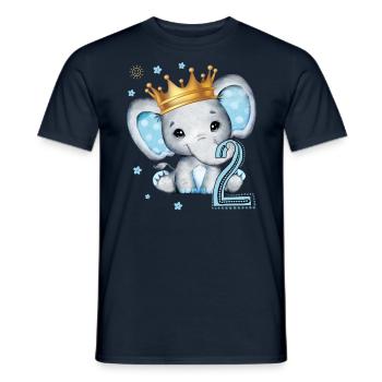 Kids 2nd Birthday Elephant Boy - Men's T-Shirt - navy - Front - AI Model Male 178 light (178cm)