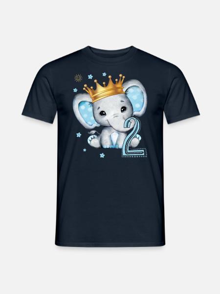 Kids 2nd Birthday Elephant Boy - Men's T-Shirt - navy