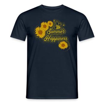 Summer Happiness Bee Sunflower - Men's T-Shirt - navy - Front - AI Model Male 178 light (178cm)
