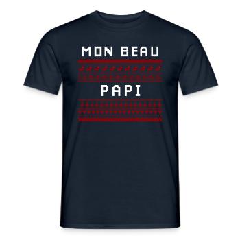 Mon beau papi - T-shirt homme - marine - Devant - AI Model Male 178 light (178cm)