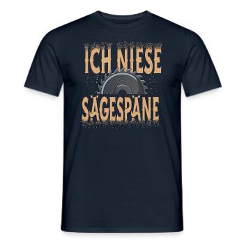 Tischler Zimmermann Lustiges Ich Niese Sägespäne - Männer T-Shirt - Navy - Vorne - AI Model Male 178 light (178cm)